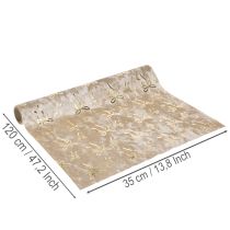 Artículo Camino de mesa, tela decorativa con lazos estrechos, en rollo, 120x35cm, 2 piezas
