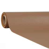 Artículo Camino de mesa de cuero de tela decorativa marrón de piel sintética 33cm×1,35m