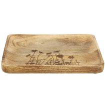 Artículo Bandeja decorativa madera de mango con estampado floral bandeja 25×20cm