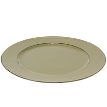 Artículo Plato decorativo de plástico verde vintage verde musgo marrón Ø33cm