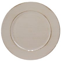 Artículo Plato decorativo de plástico plato decorativo de plástico gris marrón Ø33cm
