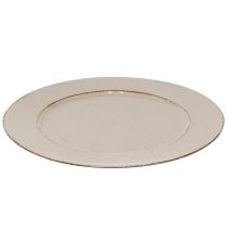Artículo Plato decorativo de plástico vintage Gris Ø33cm