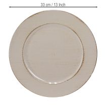 Artículo Plato decorativo de plástico vintage Gris Ø33cm