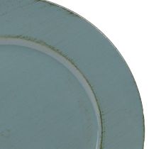 Artículo Plato decorativo de plástico plato decorativo de plástico marrón petróleo Ø33cm