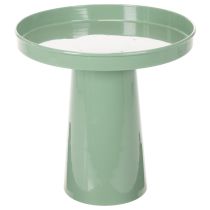 Artículo Plato decorativo de metal, verde, base redonda, bandeja para arreglos florales, 20 cm