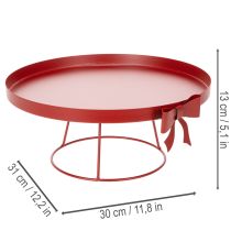 Artículo Bandeja decorativa con soporte y lazo metálico, 30 cm, juego de 2 piezas.
