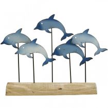 Artículo Delfines para ambientar, decoración marina, decoración marítima de metal H24.5cm L32.5cm