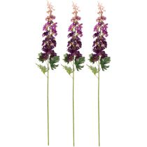 Artículo Delphinium decorativo como flor artificial para elegantes acentos florales, 79 cm, 3 piezas