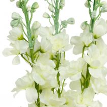 Artículo Flores artificiales de seda Delphinium blancas, flores artificiales, 3 uds.