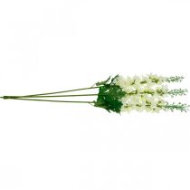Artículo Flores artificiales de seda Delphinium blancas, flores artificiales, 3 uds.