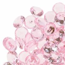 Piedras decorativas diamante acrílico rosa claro Ø1,2cm 175g para decoración de cumpleaños