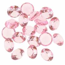 Piedras decorativas diamante acrílico rosa claro Ø1,8cm 150g decoración dispersa para la mesa