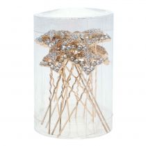 Artículo Aguja de diamante decoración de boda oro 7cm 9 piezas