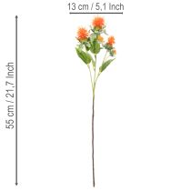 Artículo Cártamo artificial naranja como flor artificial para jarrones y decoración, 55 cm, 4 piezas