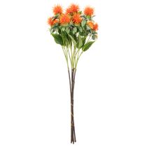 Artículo Cártamo artificial naranja como flor artificial para jarrones y decoración, 55 cm, 4 piezas