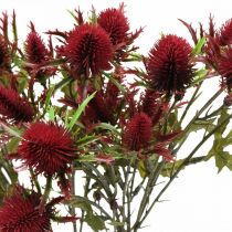 Artículo Cardo Flor Artificial Rojo Borgoña 10 Cabezas de Flores 68cm 3pcs