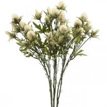 Thistle artificial deco rama crema 10 cabezas de flores 68cm 3pcs