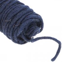Cordón de fieltro de hilo de mecha, cordón de fieltro, cordón de lana azul 55m