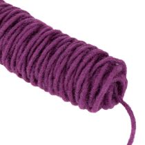 Artículo Cordón de lana morado, 55 m, hilo decorativo para floristería y manualidades.
