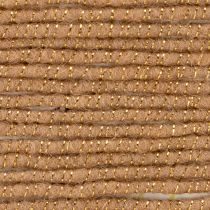 Artículo Cordón de lana marrón con hilo dorado, 5m x 5mm con alambre, para decoración y manualidades