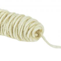 Artículo Hilo de mecha cordón de lana hilo de lana cordón de fieltro crema L55m
