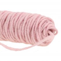 Artículo Cordón de fieltro hilo mecha rosa 55m