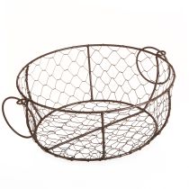 Artículo Cesta de alambre con asa marrón Ø35/30/25cm Juego de 3