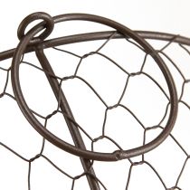 Artículo Cesta de alambre con asa marrón Ø35/30/25cm Juego de 3