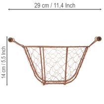 Artículo Cesta redonda vintage de alambre con asas de madera, cesta de metal, acabado oxidado, Ø22cm
