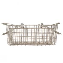 Artículo Cesta de rejilla con asas gris 34×20,5cm / 38×24,5cm juego de 2 piezas