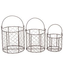 Artículo Juego de cestas de alambre ideal para usar en decoración o en el jardín, 25cm, 1 juego