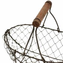 Artículo Cesta de alambre con soporte de metal marrón 20/25 / 30cm, juego de 3