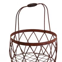 Artículo Cesta de alambre cesta de malla con asa decoración de jardín óxido Ø25/20cm juego de 2