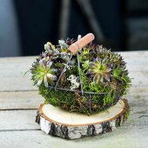 Artículo Cesta de alambre ovalada con asa gris 17×11cm H15cm 2uds