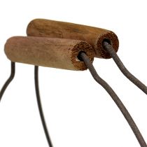 Artículo Cesta de alambre ovalada con asa 27x16,5cm Alt.13,5cm marrón