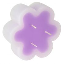 Artículo Vela de tres mechas como vela floral violeta blanco Ø11,5cm H4cm