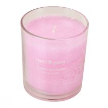 Artículo Vela perfumada en vaso vela perfumada de flor de cerezo rosa Al.8cm