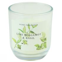 Artículo Vela perfumada en vaso bergamota lima albahaca Ø7,5cm H8,5cm
