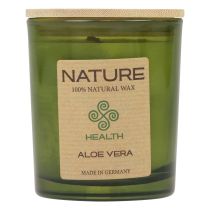 Vela perfumada en vaso de cera natural Aloe Vera 85×70mm