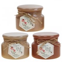 Velas aromáticas en vaso Velas de cera manzanilla Ø10cm H8.5cm 3pcs