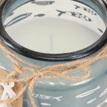Artículo Velas perfumadas en vidrio velas de pescado azul marino verde Al.11cm 3ud