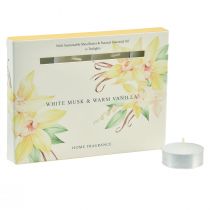 Artículo Velas perfumadas velas de té de vainilla y almizcle blanco Ø3,5cm 12 piezas