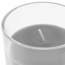 Vela Perfumada en Vidrio Gris Vainilla Ø8cm H10,5cm
