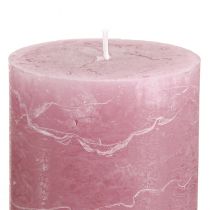 Artículo Velas de pilar de color liso, rosa antiguo, 70 x 100 mm, juego de 4 - Decoración romántica