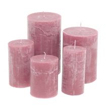 Artículo Velas de colores rosa antiguo varios tamaños