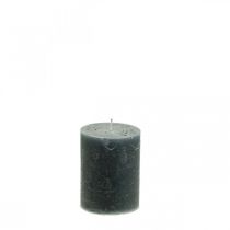 Artículo Velas de color liso antracita velas de pilar 70×100mm 4 piezas