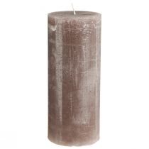 Artículo Velas de colores lisos velas de pilar marrón 85x200mm 2 piezas