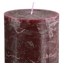 Artículo Juego de 4 velas de pilar burdeos, color liso, 70 x 120 mm - Velas decorativas para el ambiente del hogar y el bienestar