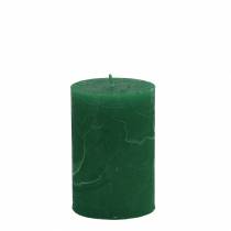 Artículo Velas de colores lisos verde oscuro 70x100mm 4uds