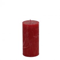 Artículo Velas de colores lisos rojo oscuro 50x100mm 4uds